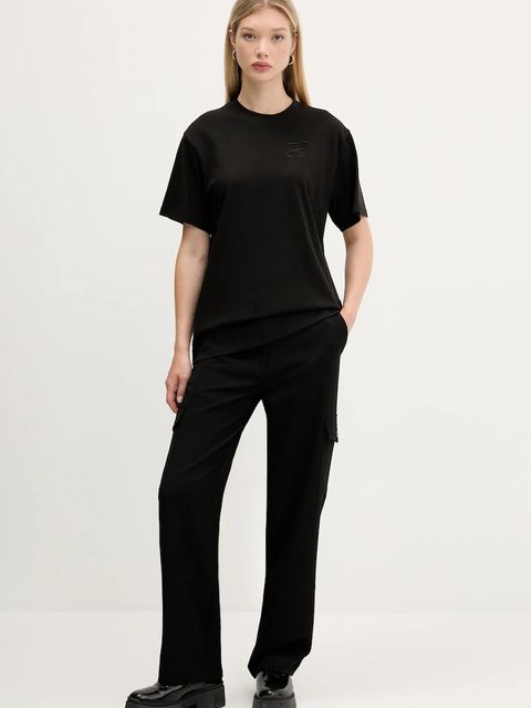 HUGO t-shirt bawełniany damski kolor czarny 50550901