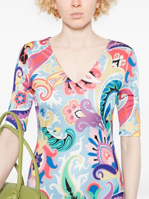 ETRO paisley midi dress - Blue