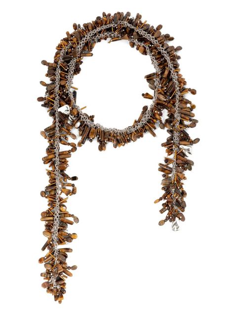 DRIES VAN NOTEN amber-beads scarf necklace - Silver - zdjęcie produktu nr 1