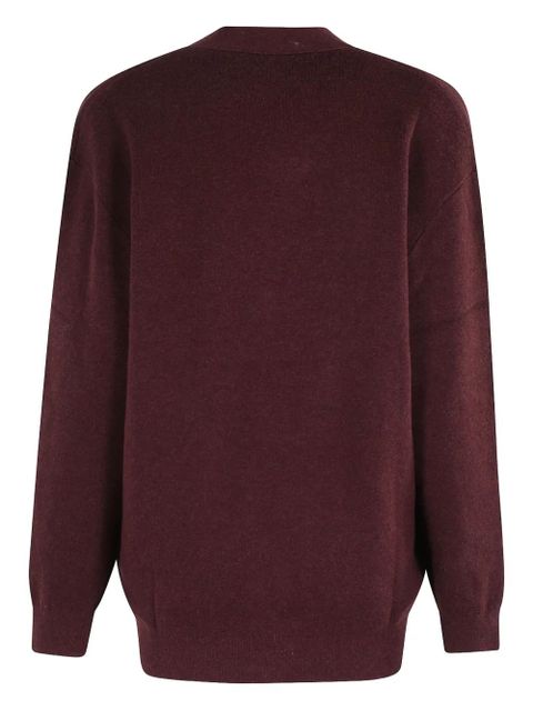 MARANT ÉTOILE logo V-neck cardigan - Red - zdjęcie produktu nr 2