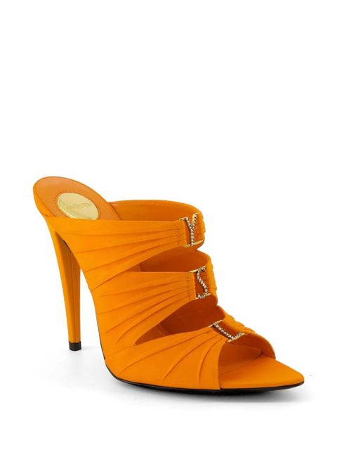 Saint Laurent EMILIE satin crepe mules - Orange - zdjęcie produktu nr 2
