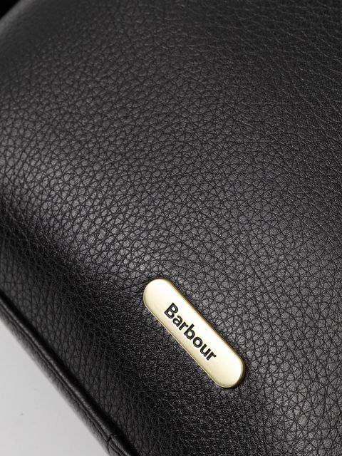Barbour torebka skórzana kolor czarny LBA0489