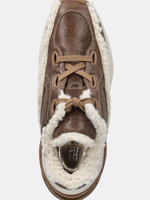 MICHAEL Michael Kors sneakersy skórzane Toni damskie kolor brązowy 43F5TRFS3L.297