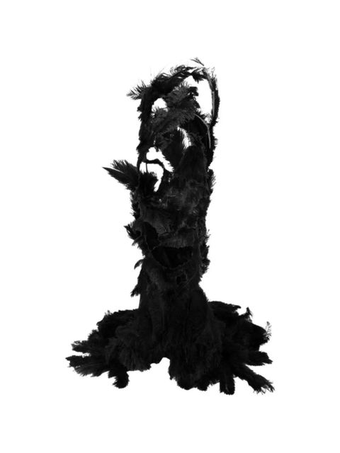 The Attico feather-details long dress - Black - zdjęcie produktu nr 1