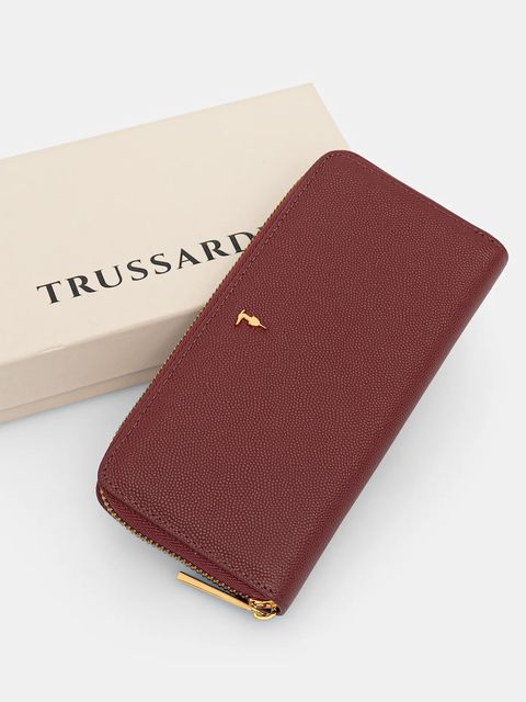 Trussardi portfel skórzany damski kolor bordowy I042E000073N