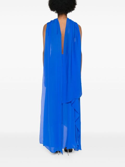 Givenchy draped silk maxi dress - Blue