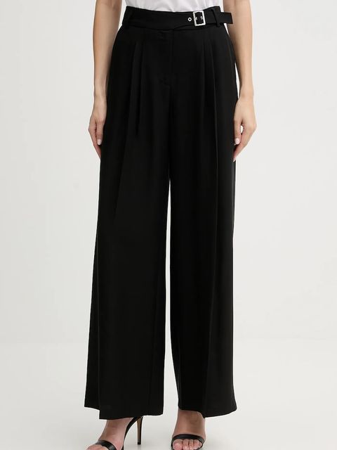 Karl Lagerfeld spodnie damskie kolor czarny szerokie high waist B1W10012 - zdjęcie produktu nr 1