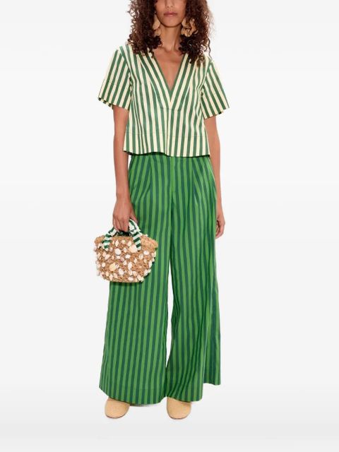 Simon Miller striped V-neck top - Green - zdjęcie produktu nr 1