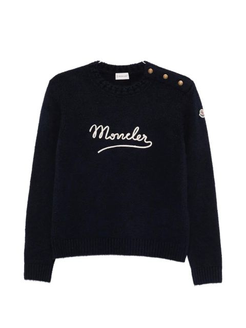 Moncler logo-appliqué sweater - Blue - zdjęcie produktu nr 1