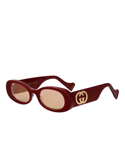 Gucci Eyewear oval-frame sunglasses - Red - zdjęcie produktu nr 2