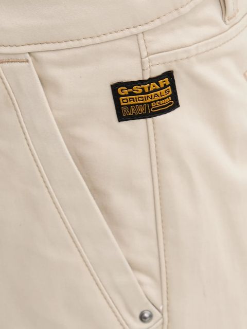 G-Star spodnie damskie kolor beżowy fason chinos high waist D25257-D715