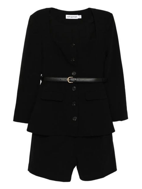 Self-Portrait tailored crepe playsuit - Black - zdjęcie produktu nr 1