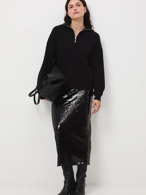 Medicine sweter damski kolor czarny z półgolfem - zdjęcie produktu nr 1