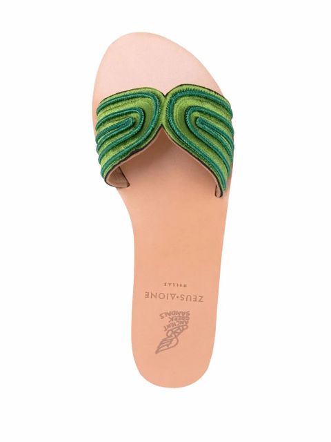 Ancient Greek Sandals The Harness slides - Green