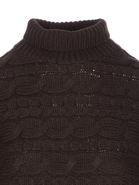 Guest In Residence cable-knit frayed sweater - Brown