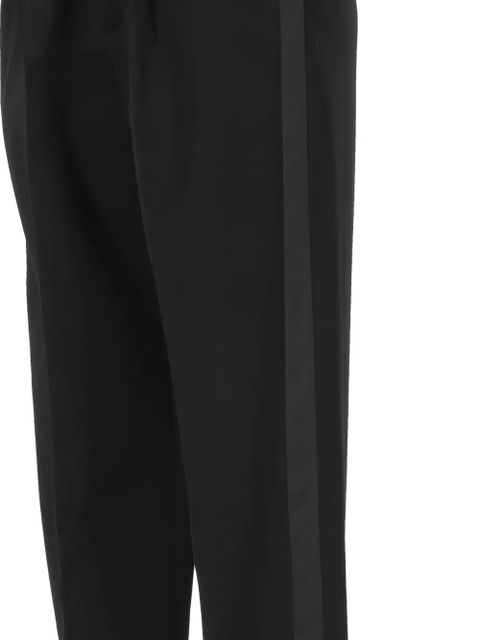 Saint Laurent pleated satin-trim trousers - Black