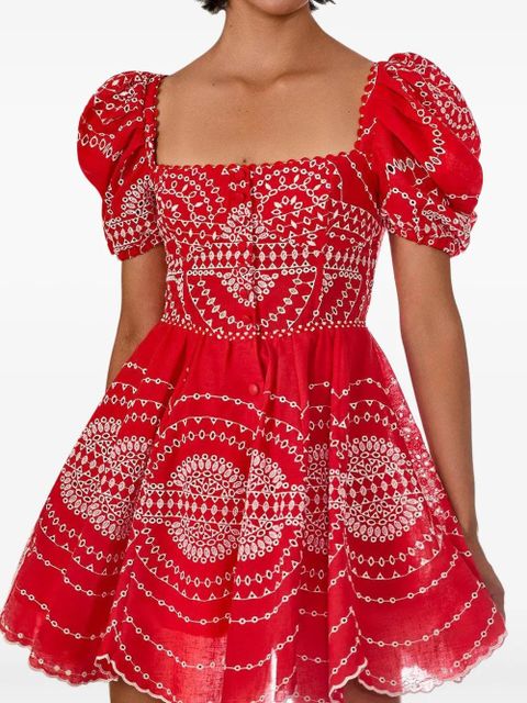 Charo Ruiz Ibiza puff-sleeve embroidered dress
