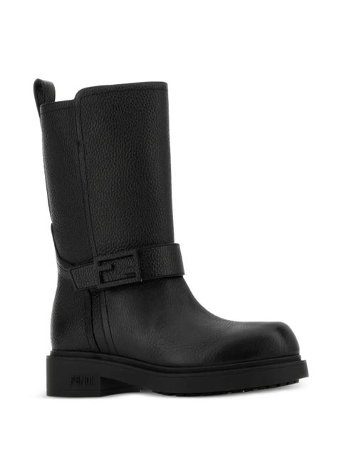 FENDI leather buckle boots - Black - zdjęcie produktu nr 2