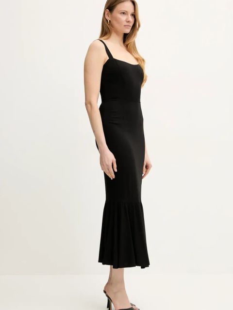 Guess sukienka FLEUR kolor czarny midi dopasowana W5GK20 WH4S2