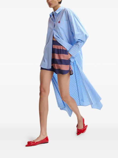 Essentiel Antwerp striped asymmetrical-hem shirt - Blue - zdjęcie produktu nr 2