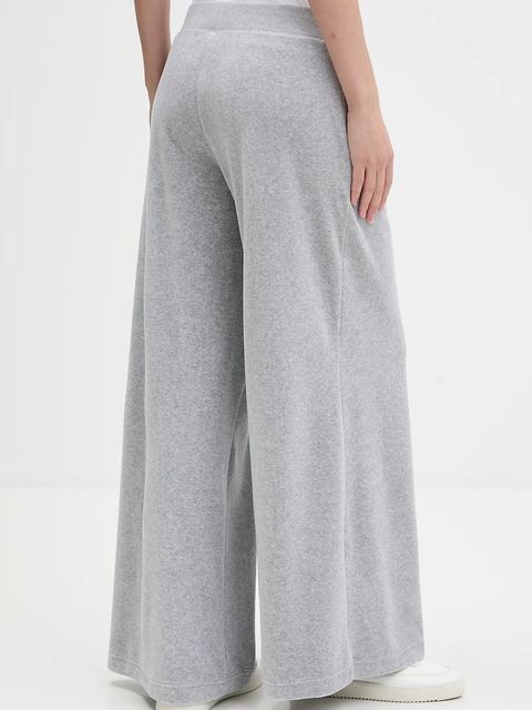 Juicy Couture spodnie dresowe welurowe damskie kolor szary melanżowe JCBBJ225803
