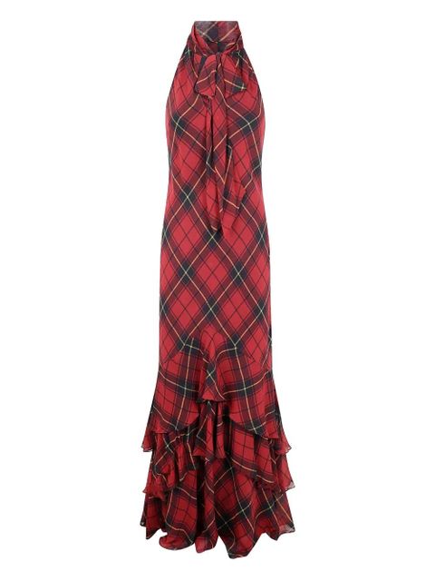 Lauren Ralph Lauren ruffled plaid dress - Red - zdjęcie produktu nr 1