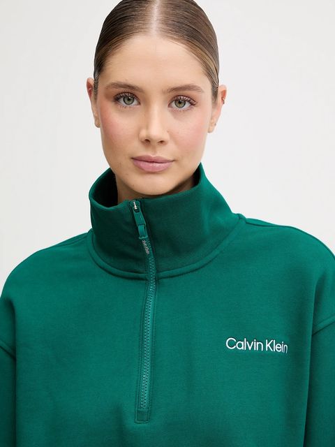 Calvin Klein Performance bluza damska kolor zielony gładka LVGWF5W310