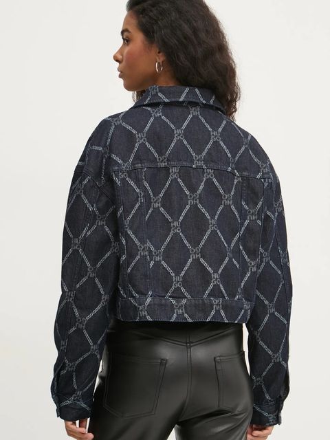 HUGO kurtka jeansowa damska kolor granatowy przejściowa 50530300