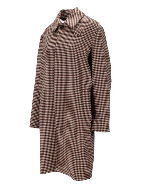 Saint Laurent Vichy checked coat - Brown