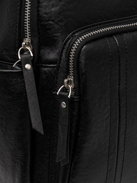 Answear.LAB plecak skórzany damski kolor czarny mały gładki