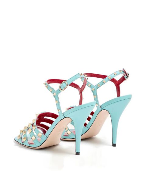 Valentino Garavani Rockstud kidskin sandals 100mm - Blue