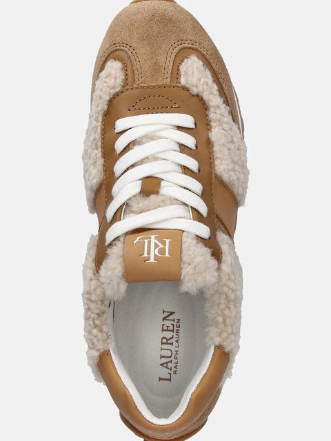 Lauren Ralph Lauren sneakersy skórzane Dani damskie kolor beżowy 802980566001