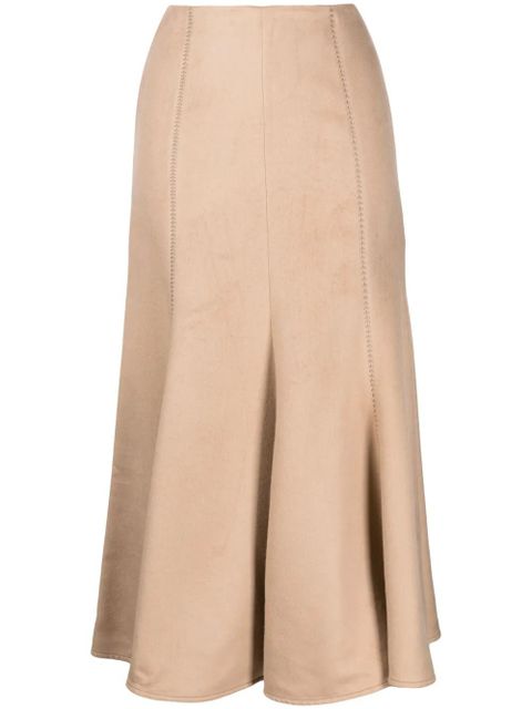 Gabriela Hearst Amy suede flared skirt - Neutrals - zdjęcie produktu nr 1