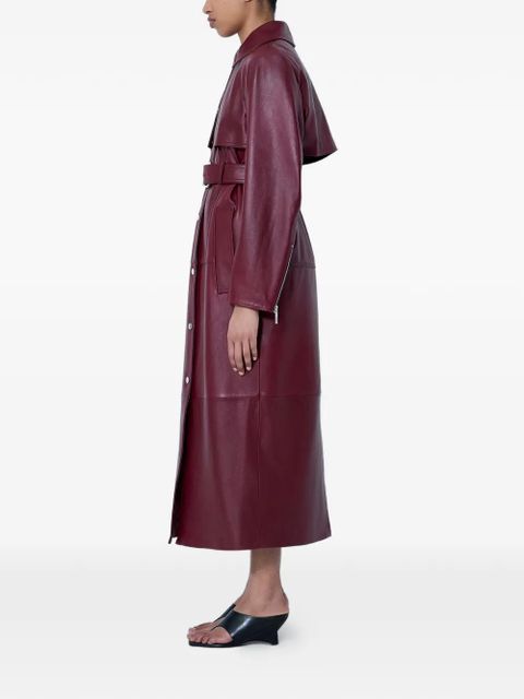 Sportmax belted leather coat - Red - zdjęcie produktu nr 2