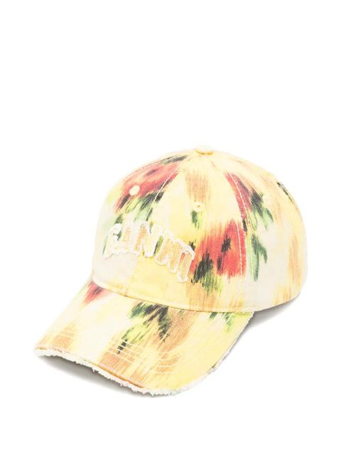 GANNI logo-embroidered cap - Yellow - zdjęcie produktu nr 1