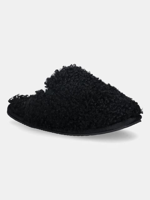 Calvin Klein kapcie CLOSE SLIPPER FUR kolor czarny YW0YW01975 - zdjęcie produktu nr 1