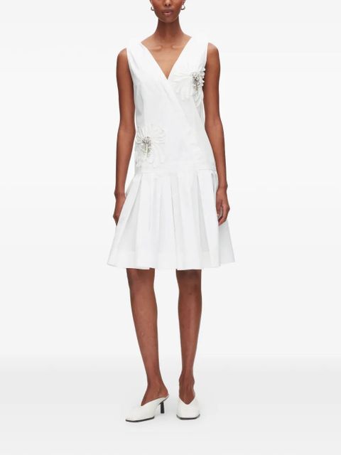3.1 Phillip Lim floral appliqué V-neck mini dress - White - zdjęcie produktu nr 2