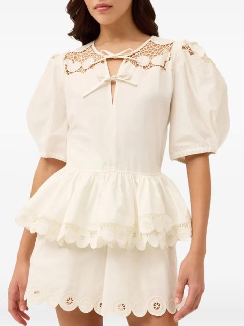 Marie Oliver Lucile lace peplum top - White - zdjęcie produktu nr 2