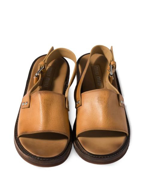 Miu Miu buckle leather sandals - Brown