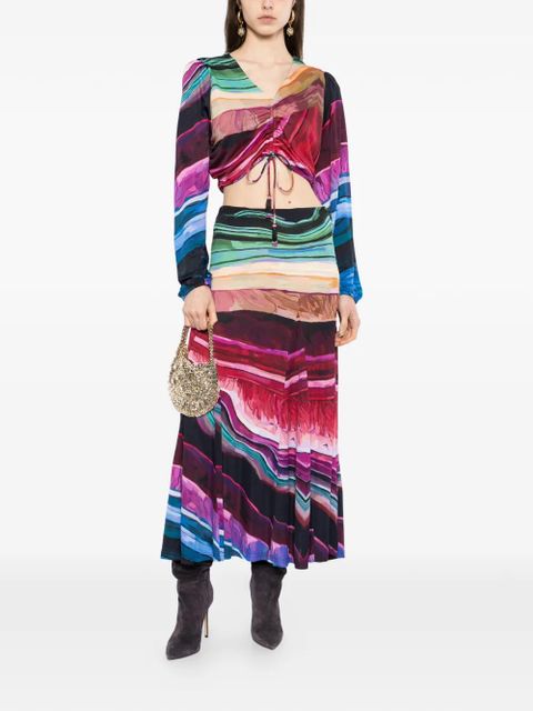 FARM Rio printed midi skirt - Red - zdjęcie produktu nr 2