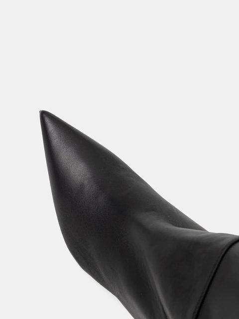 Elisabetta Franchi kozaki skórzane damskie kolor czarny na szpilce SA04L56E2