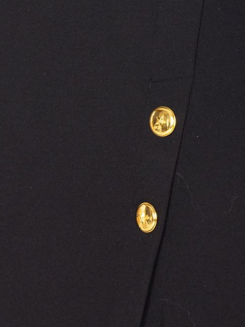 PINKO puff-sleeve button-detail midi dress - Blue