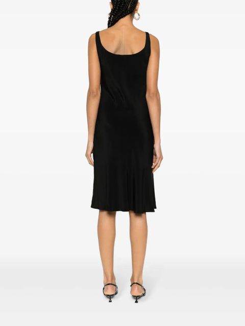 Miu Miu Cady logo-plaque midi dress - Black