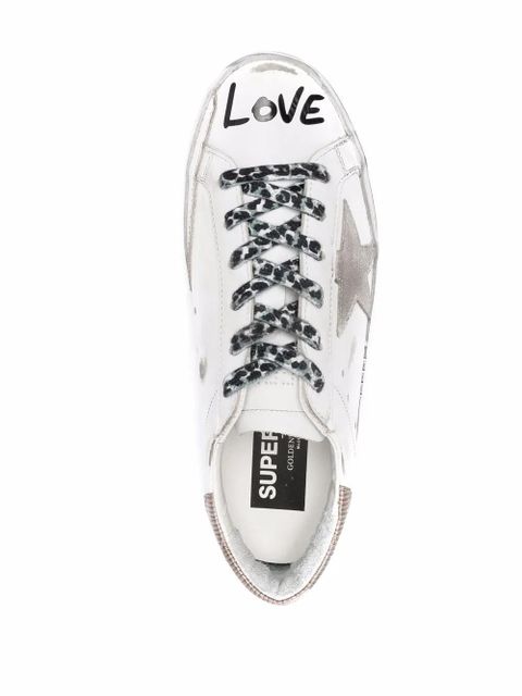 Golden Goose Super-Star Love print sneakers - White