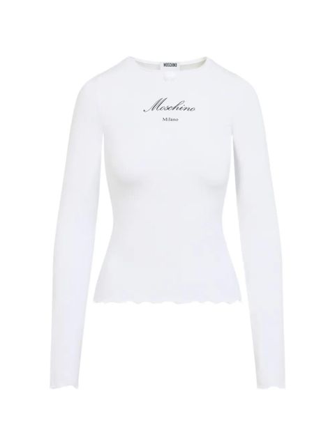 Moschino scalloped long-sleeve t-shirt - White - zdjęcie produktu nr 1