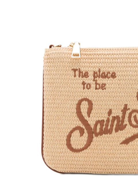 MC2 Saint Barth Parisienne embroidered woven clutch bag - Neutrals