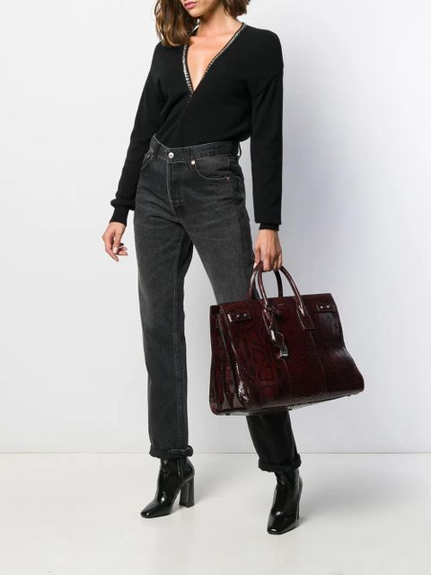 Saint Laurent embellished trim cardigan - Black