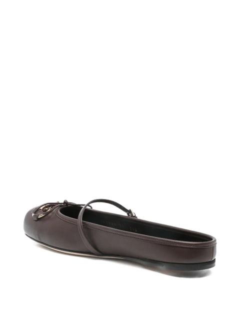 Gucci horsebit strap ballet flats - Brown