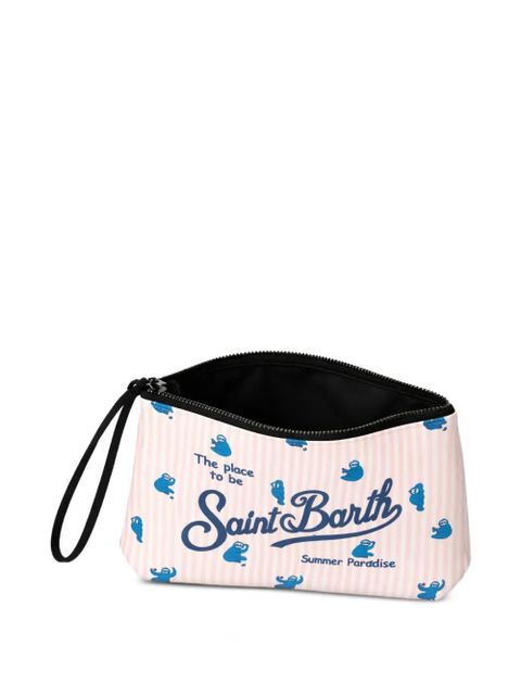 MC2 Saint Barth Aline logo-print striped clutch bag - Pink - zdjęcie produktu nr 2