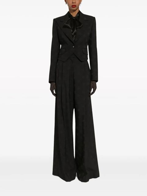 Dolce & Gabbana monogram-jacquard single-breasted blazer - Black
